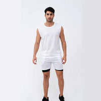 Men Quick Dry Running T-Shirts Compression Vest Sleeveless Quick-Drying Jersey Training Shirt Gym Mens Tank Top