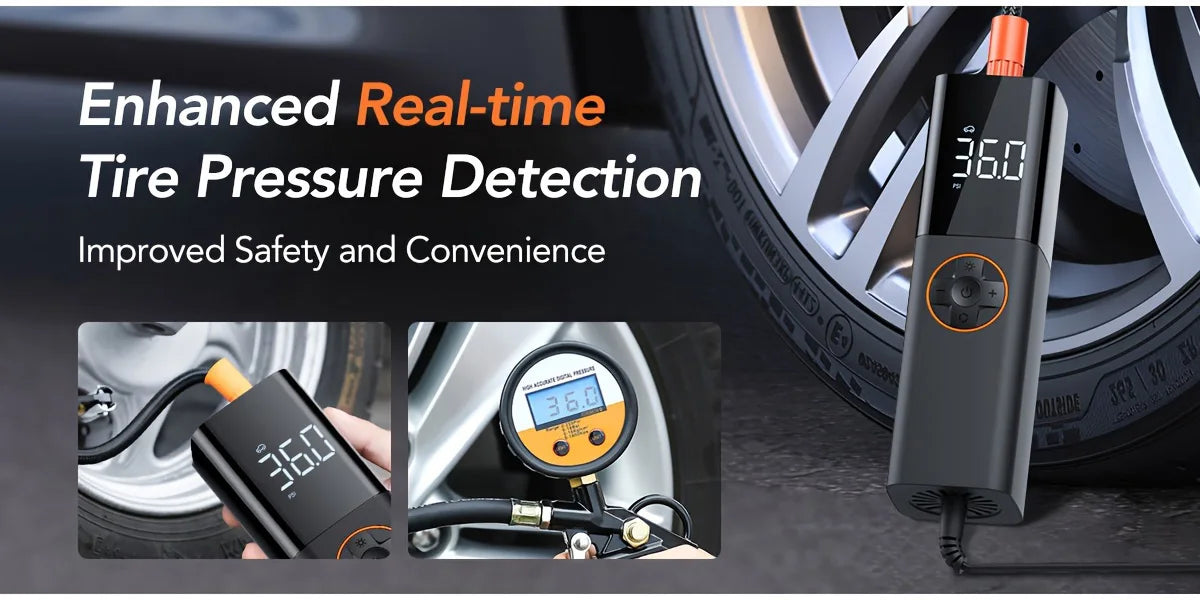 Tire Inflator Portable Air Compressor, DC 12V Small Air Pump for Car Tires, 150PSI Electric Tire Pump