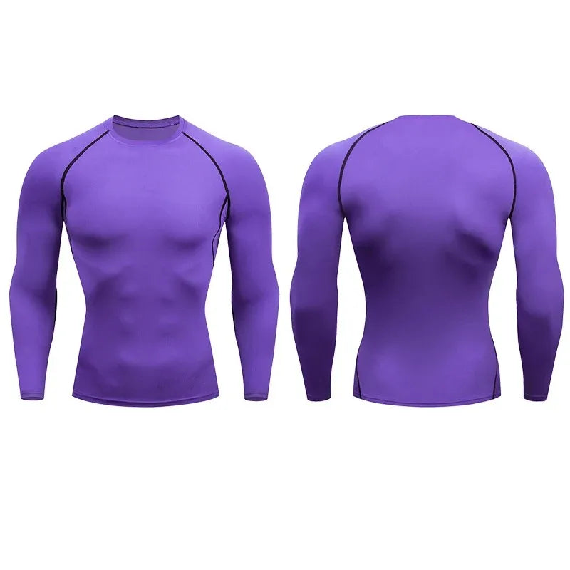Autumn and winter Keep warm Men Compression Running T-Shirt Fitness Tight Long Sleeve Sport Training Jogging Gym Sportswear