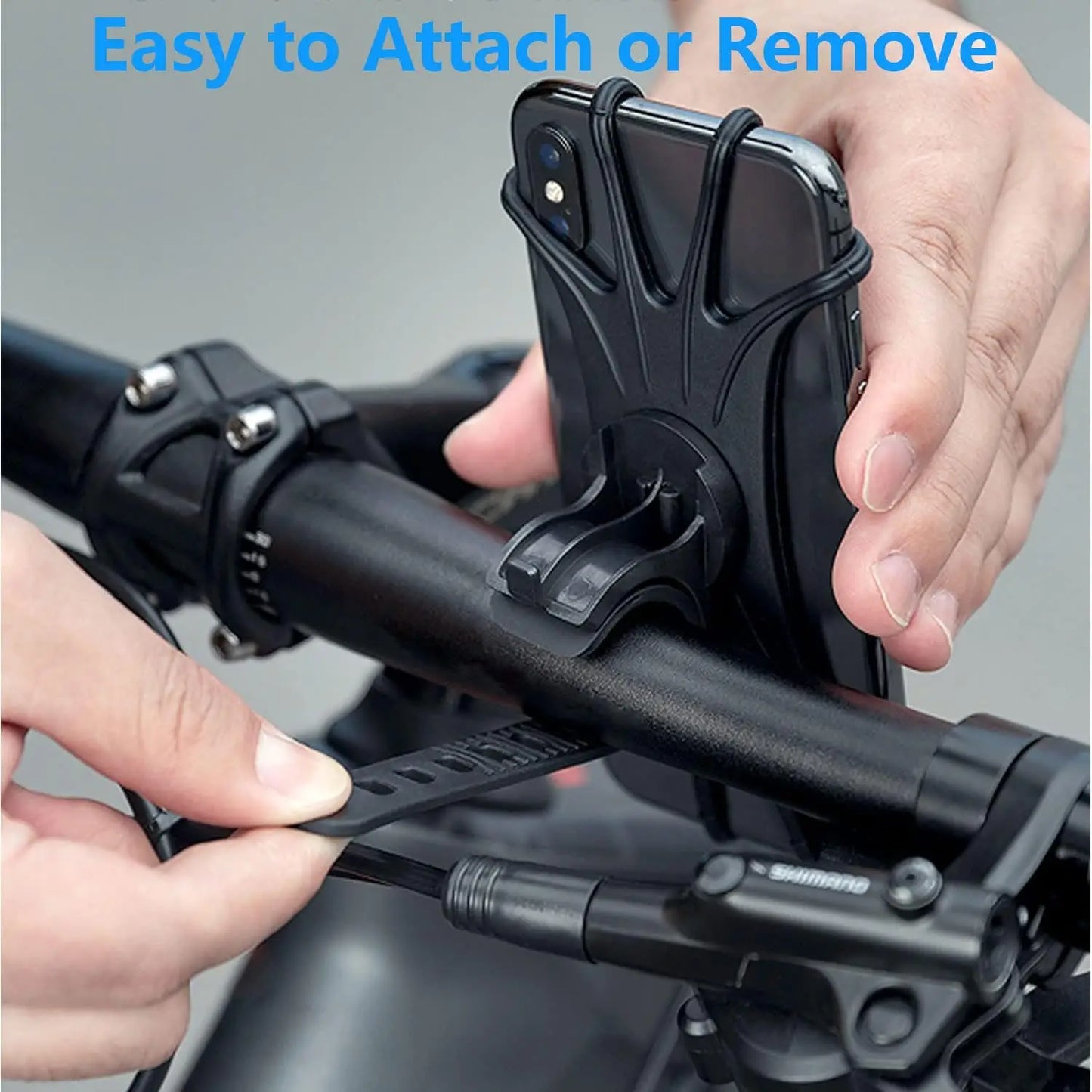 360 Rotation Silicone Bike Phone Holder, Shockproof Universal Bicycle Mount for Handlebar, Easy Install