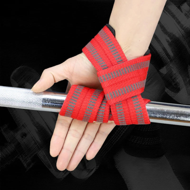 2 Pcs Gym Lifting Straps Fitness Gloves Anti-slip Hand Wraps Wrist Straps Support For Weight Lifting Powerlifting Training