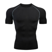 Men Short Sleeve Rash Guard Compression Shirts Quick Dry Fitness Cycling Running T-Shirt Workout Training Underwear Gym Clothing