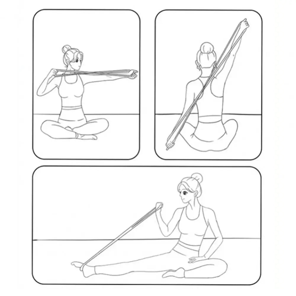 Figure 8 Yoga Resistance Band 35 LB Soft Silicone Exercise Band Quick Rebound Fitness Resistance Band Gym Stretching Pilates