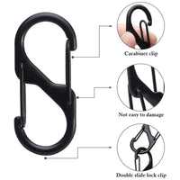 5Pcs S Type Carabiner Mini Keychain Lock  Hook Anti-Theft Outdoor Camping Backpack Buckle Key-Lock Tool Dual Spring Snap Hooks