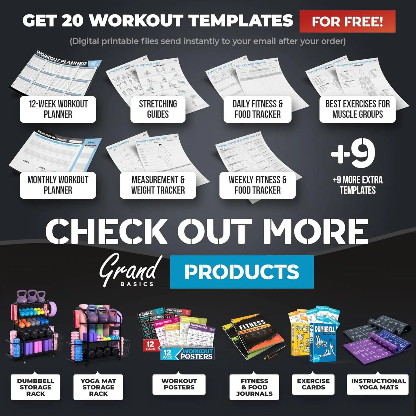 Extra-Large Yoga Mat with Printed Poses - 6x4 Feet, Non-Slip, Includes Carry Bag