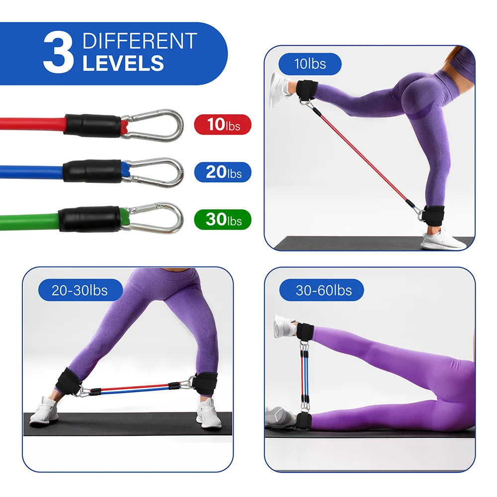 TPE Resistance Bands Ankle Straps Fitness Set D-Ring Support Ankle Cuffs Yoga Gym Equipment Guard Leg Strength Safety Extensions