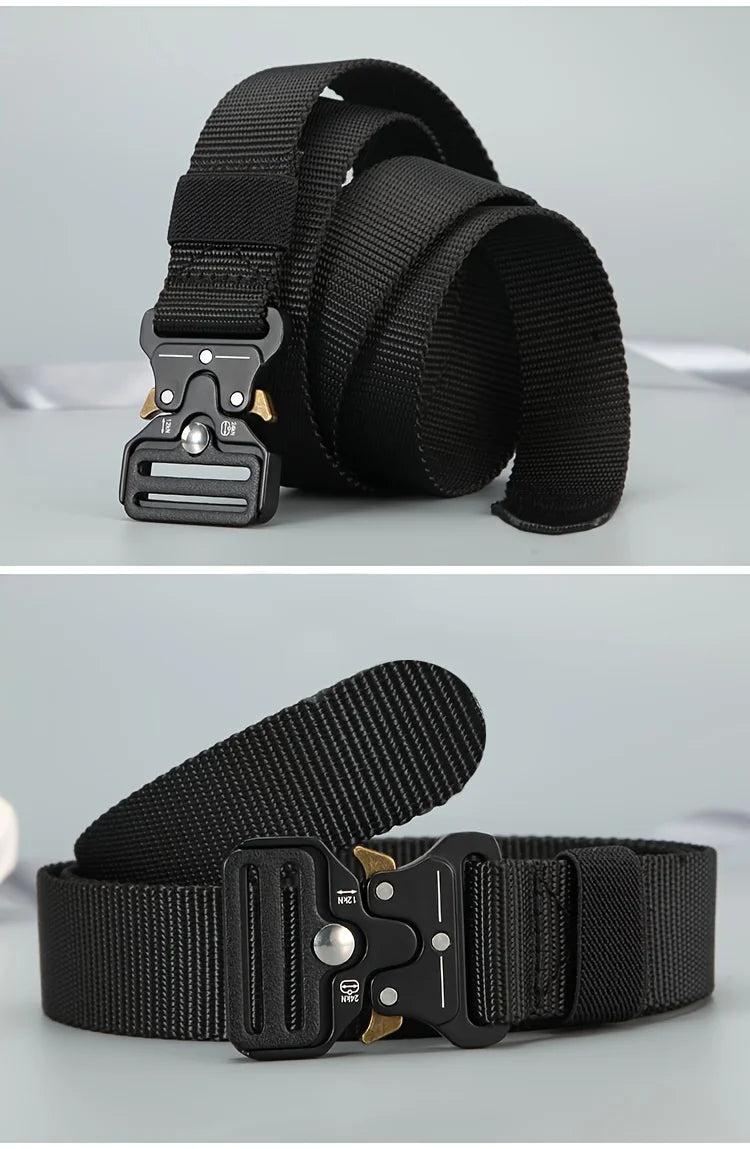 Men's Tactical Belt Heavy-Duty Nylon Belt With Quick-Release Buckle | Adjustable Work Belt For Outdoor Training