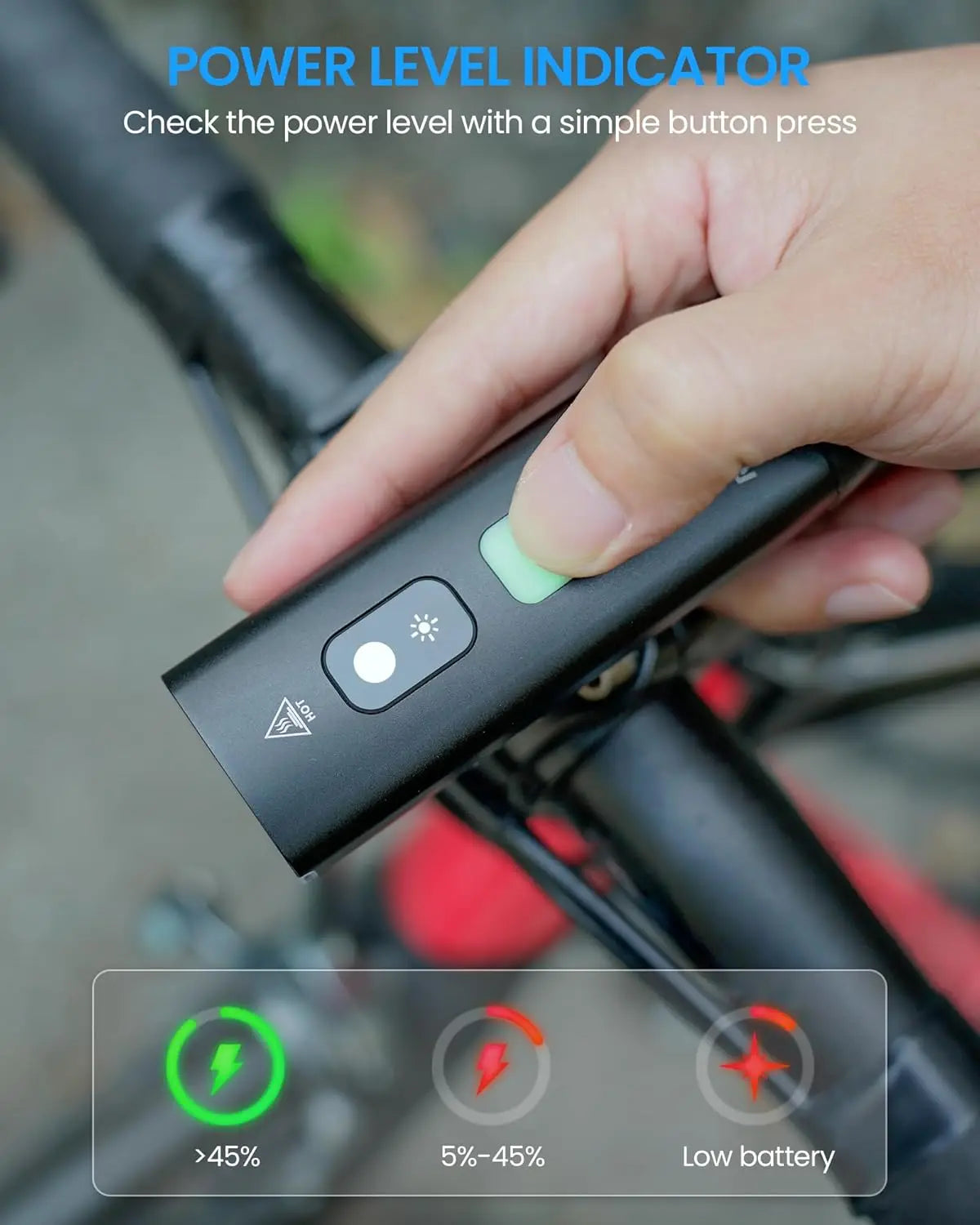 K1000 Smart Front Bike Light, 1000 Lumen USB-C Rechargeable with Auto Brightness