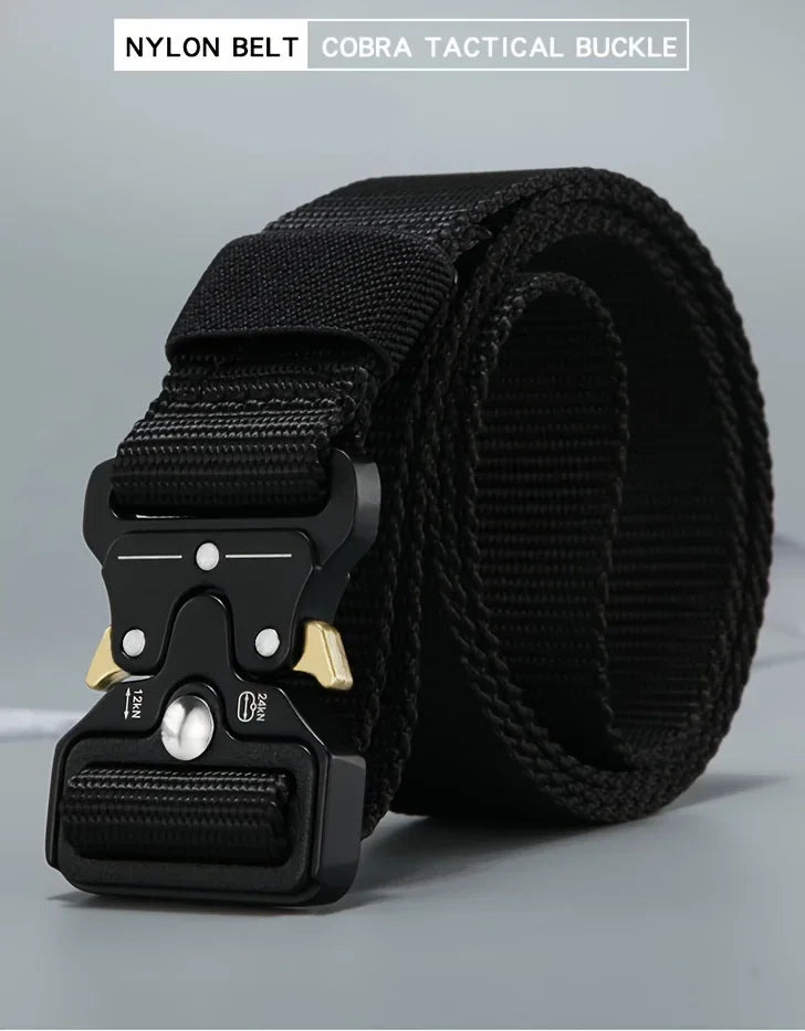 Men's Tactical Belt Heavy-Duty Nylon Belt With Quick-Release Buckle | Adjustable Work Belt For Outdoor Training