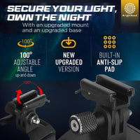 Bike Helmet Light, 8500 Lumens Rechargeable Front Headlight, 7 Modes, Wide Beam, IPX4 Waterproof, Adjustable Mount Strap