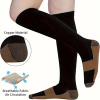 6 pairs copper fiber compression socks for men and women for running and traveling for nurses and pregnant women mid-calf design