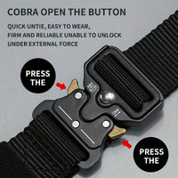 Men's Tactical Belt Heavy-Duty Nylon Belt With Quick-Release Buckle | Adjustable Work Belt For Outdoor Training