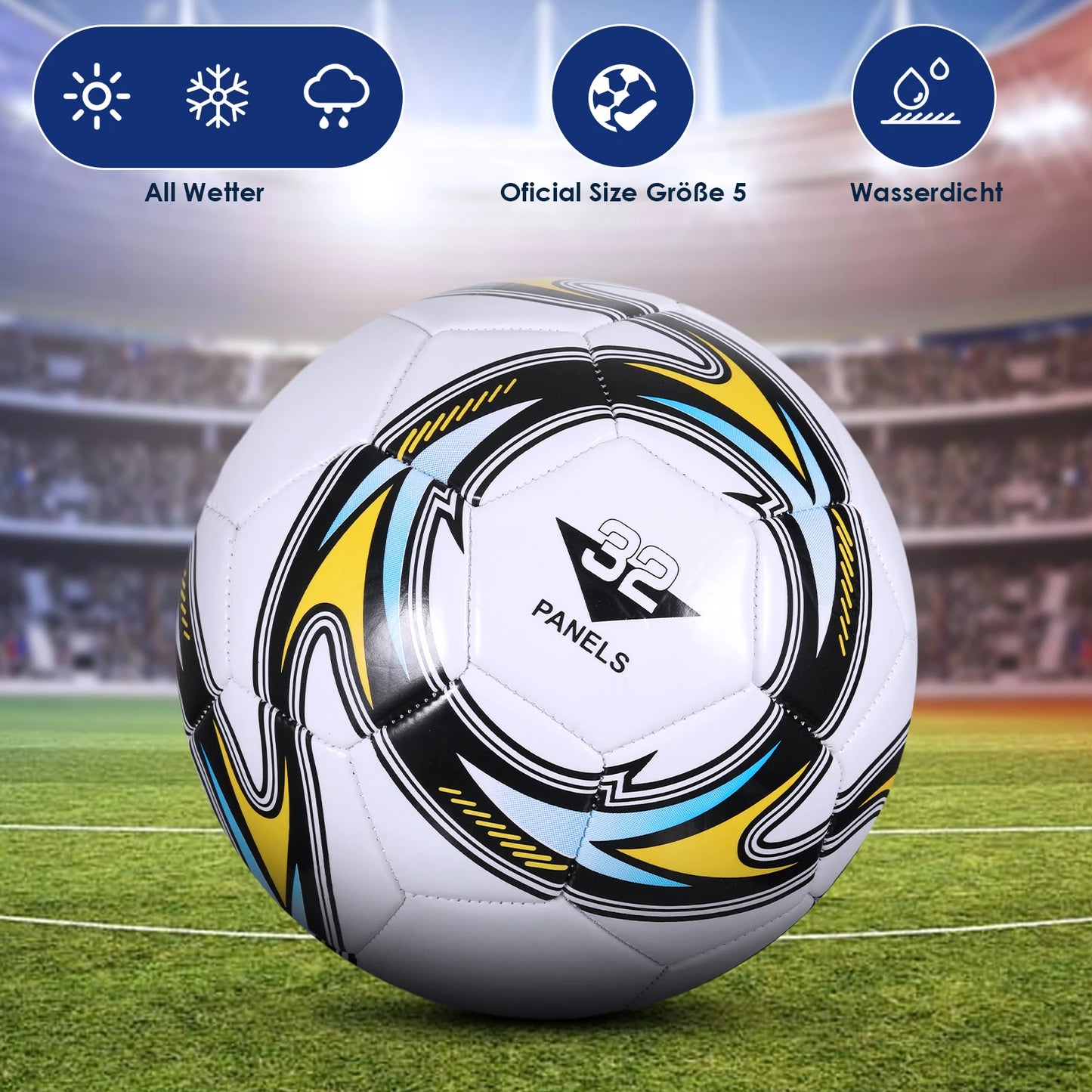 World Football Soccer Balls Official Size5 Machine Sewing PVC  Seamless Wearproof Anti-slip Outdoor Match Game Football Training