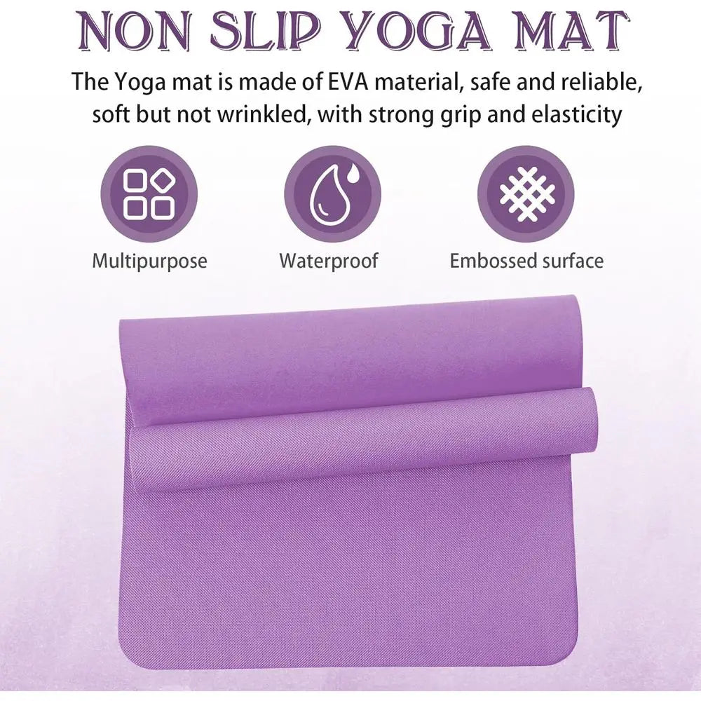 Bulk 10 Yoga Mats, 68 x 24 x 4mm, Latex-Free, Non-Slip for Kids & Adults, Ideal for Outdoor Yoga, Pilates, Exercise