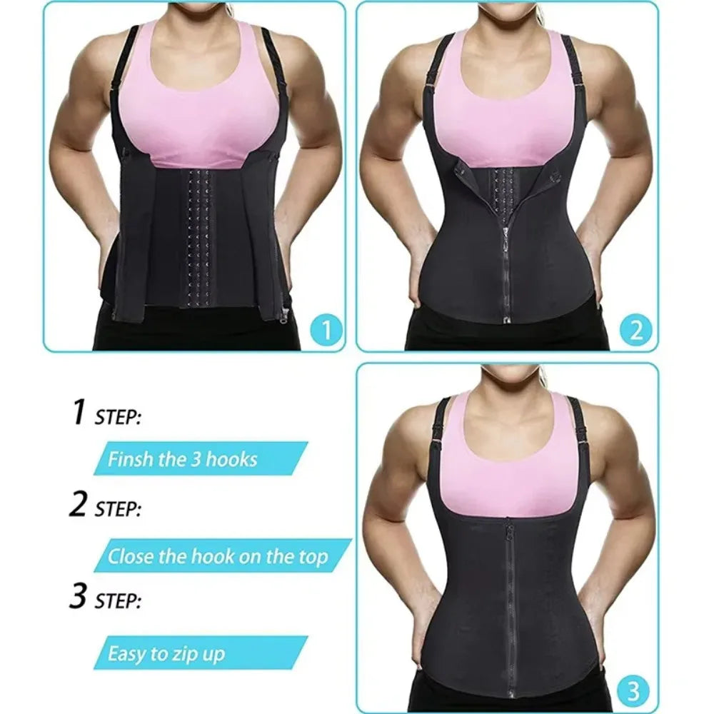 Sweat Waist Trainer Vest Slimming Corset for Weight Loss Body Shaper Sauna Suits Compression Shapewear Belly Girdles Tank Tops