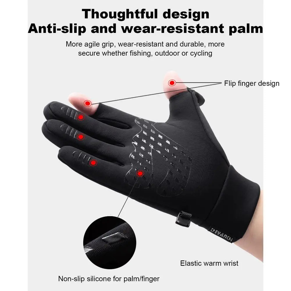 Cycling Windproof Gloves Windproof Outdoor Full Finger Cycling Gloves Pocket Design Screen Touch Cycling Gloves For Sports