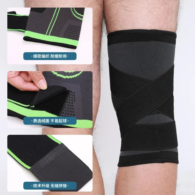 1PC Sports Knee pad Men Pressurized Elastic Knee Pad Support Fitness Gear Basketball Volleyball Brace Tennis Cycling Protector