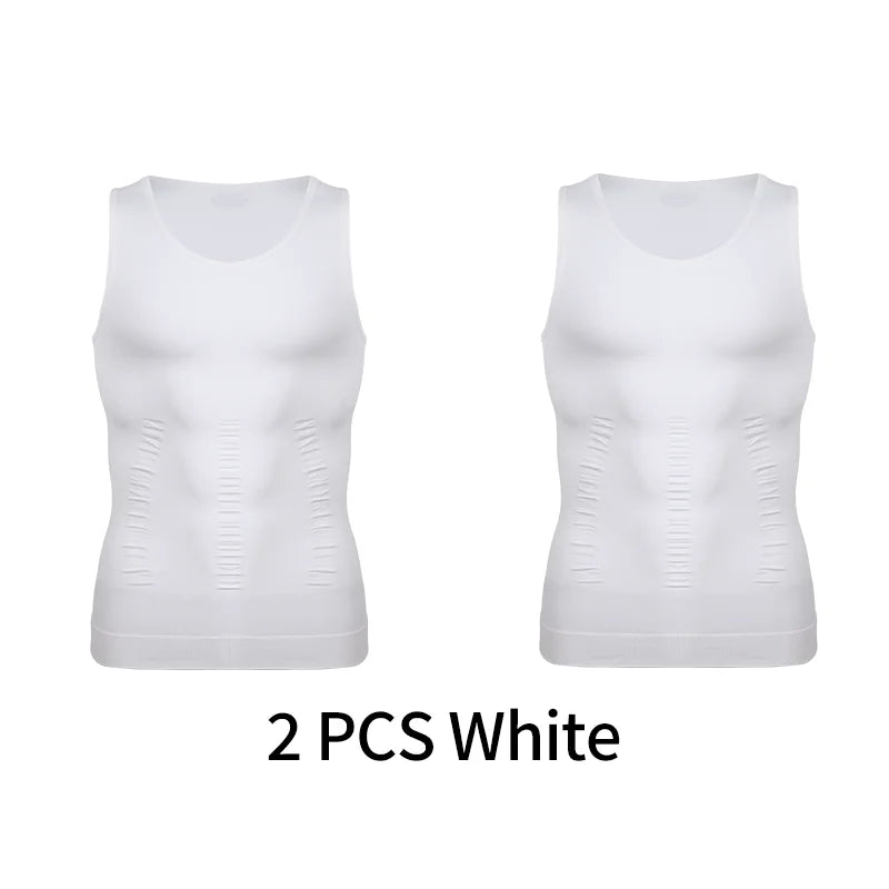 Men Compression Vest Sleeveless Shapewear Slimming Body Shaper Shirt Gym Workout Corset Tummy Control Tank Top Abs Abdomen
