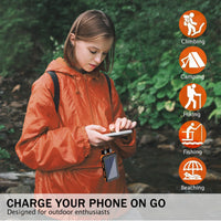 20000mAh Solar Charger Waterproof Portable Solar Power Bank Dual 5V USB Ports 2 LED Flashlight Compass for Outdoor Camping Hik
