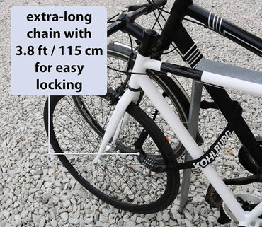 Extra Long 3.8 ft Bike Combination Lock - 5-Digit Secure Chain Lock for Bicycle & e-Bike