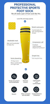 Loogdeel 1Pair Football Sock Calf Sleeves Adult Knee Protection Sports Socks High Tube Breathable Soccer Leg Warmers Shin Guard