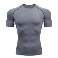 Men's Running Compression Tshirts Quick Dry Soccer Jersey Fitness Tight Sportswear Gym Sport Short Sleeve Shirt Breathable