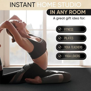 Extra Large Yoga Mat–12'x6'x8mm Extra Thick&Ultra Comfortable,Non-Slip Barefoot Exercise Mat–Works Greaton Any Floor for Stretch