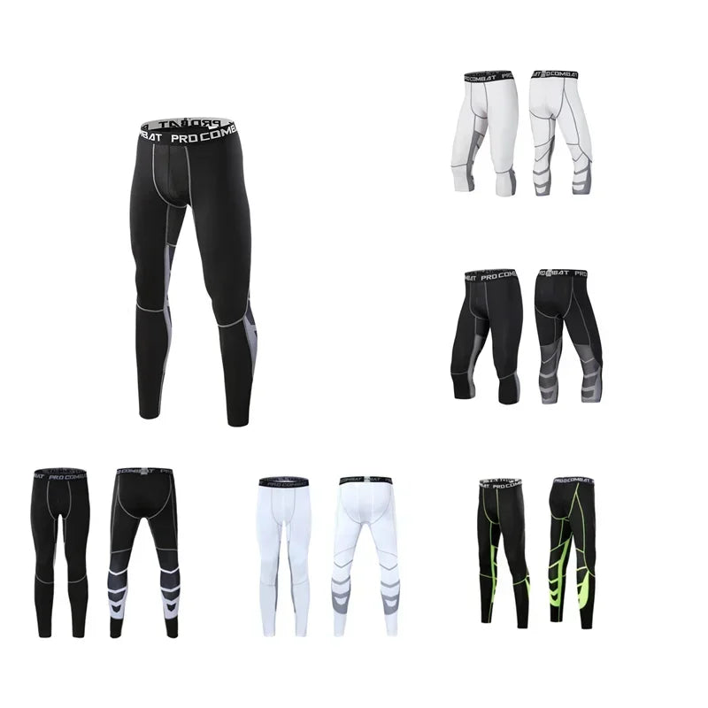 Men's Compression Pants Cycling Running Basketball Soccer Elasticity Sweatpants Fitness Tights Legging Trousers Rash Guard