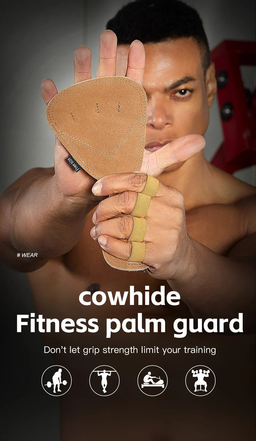 Powerlifting Gym Gloves Breathable Horizontal Bar Booster Gloves Weightlifting Leather Palm Guard Fitness Gloves for Men Women