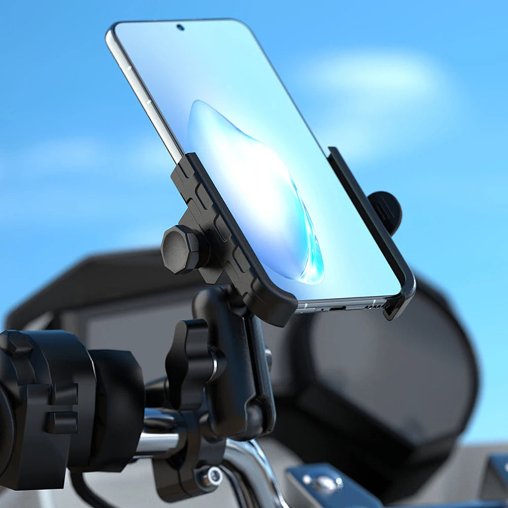 Aluminum Alloy Motorcycle Phone Mount Anti-Shake Motorcycle Cellphone Holder Navigation Bracket for Motorcycle