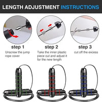 2.8/3m Ropes To Jump Crossfit Portable Fitness Equipment Aerobics Fast Steel Wire Jump Rope Boxing Yoga for Woman Man WeightLoss