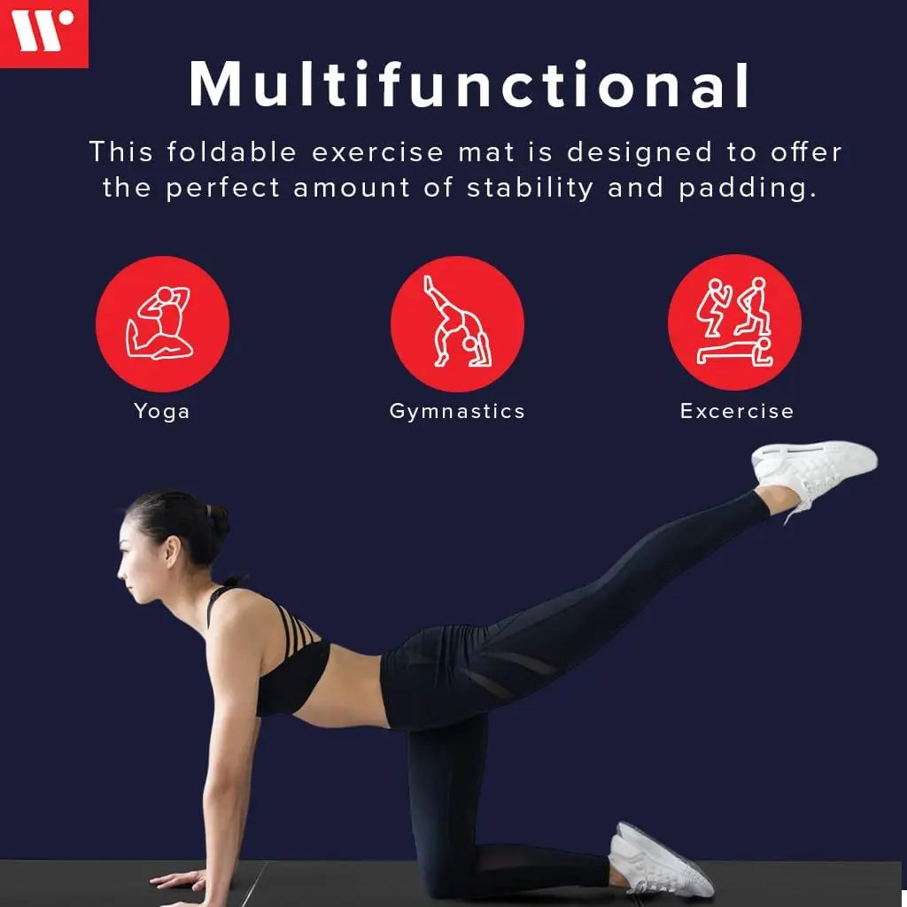 4x6 ft Folding Exercise Mat - 2" Thick Foam for Yoga, Pilates, Home Workouts, Lightweight & Easy to Carry