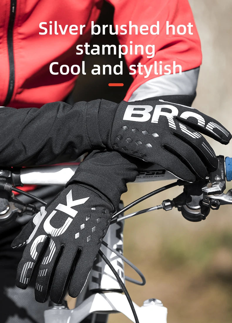 ROCKBROS Full-Finger Touchscreen-Compatible Cycling Gloves for Bicycles & Motorcycles Men and Women - Spring Autumn & Winter