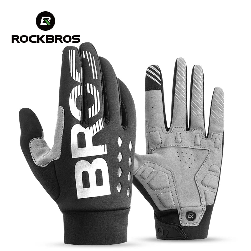 ROCKBROS Full-Finger Touchscreen-Compatible Cycling Gloves for Bicycles & Motorcycles Men and Women - Spring Autumn & Winter