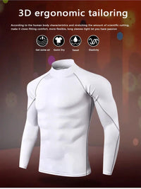 Y2K Men's Turtleneck Compression Shirt Quick Gym Fitness Dry Rash Guard Hight Neck Muscle Athletic Bodybuilding Shirts Summer