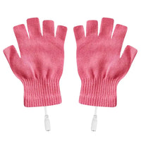 USB Electric Heated Gloves Fingerless Rechargable Women Men Hand Warmer Winter Warm for Sports Skiing for Running Cycling