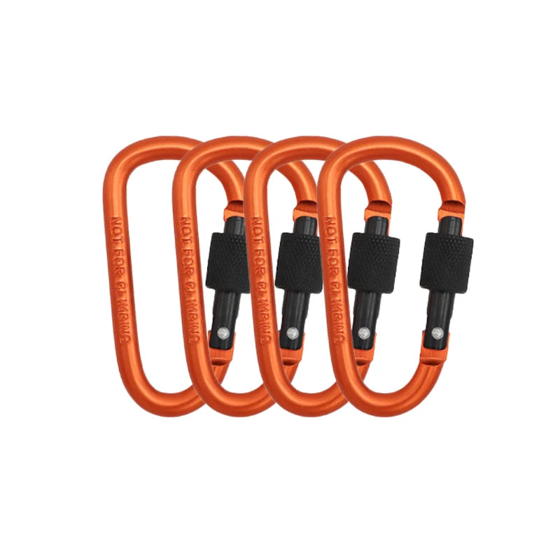 Carabiner Clips with Screw Gate 4Pcs Carabiners Hiking Clips with 7mm Diameter Aluminum Rod EDC Outdoor Camping Equipment Hook