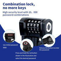 Bike Fold Code Lock, 35 Inch Thickened Alloy Steel 4Digit Combination Folding Lock with Lock Bracket, Heavy Duty Foldable Bicycl
