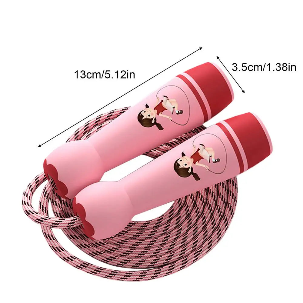 Jump Rope Kids Wear Resistant Cotton Cord Length Adjustable Fitness Skipping Rope With Handle For Kids Boys Girls Outdoor