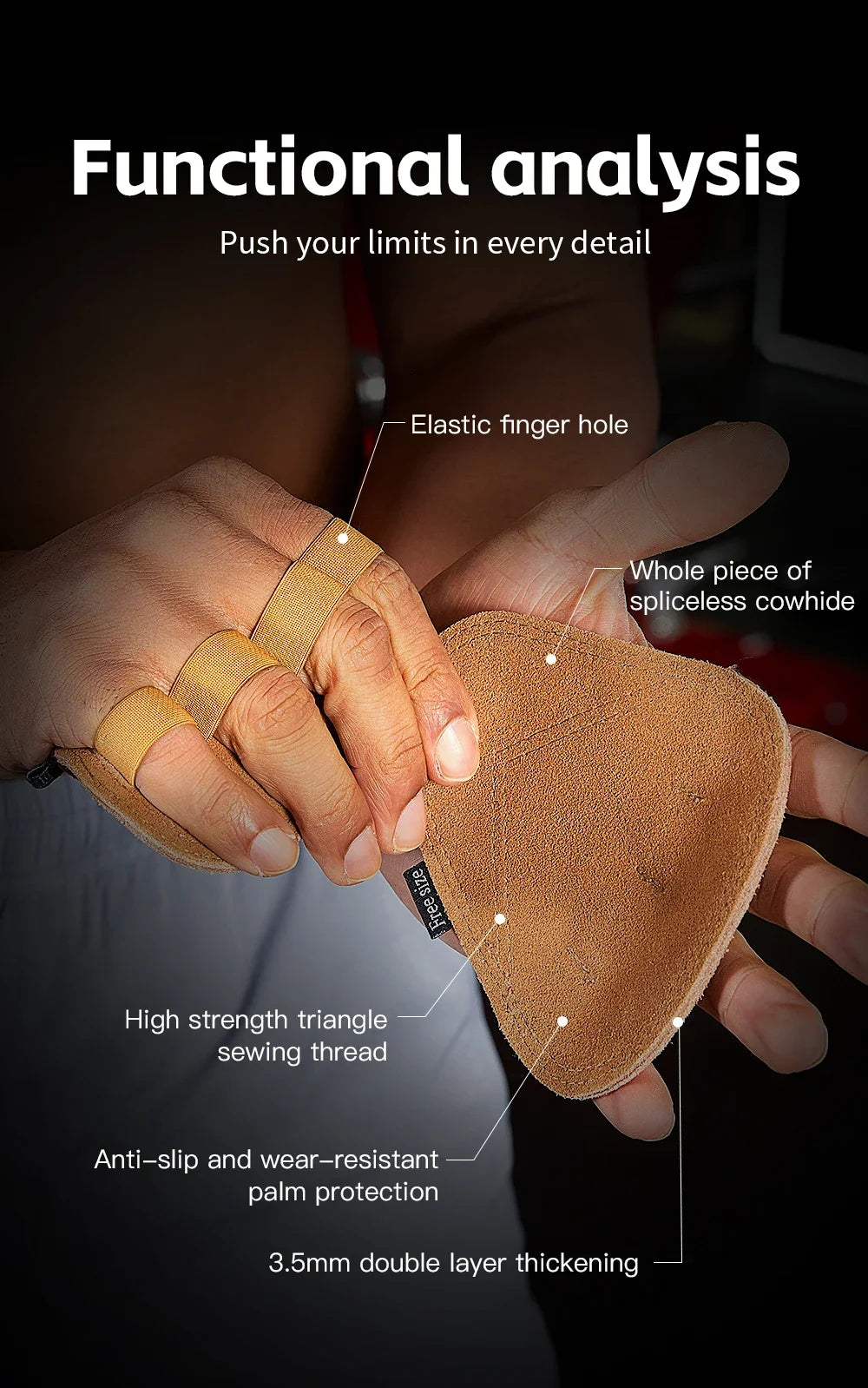 Leather Weight Lifting Training Gloves Palm Protection Women Men Fitness Sports Gymnastics Grips Pull Ups Weightlifting Workout