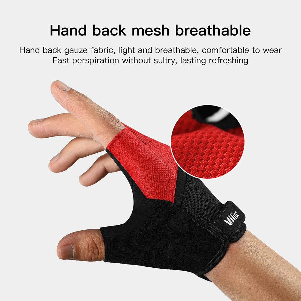 Cycling Half Finger Gloves Bike MTB Gloves Breathable Short Finger Thickened Palm Shock-Absorbing Anti Slip Outdoor Sport Gloves
