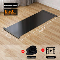 140/180/200CM Yoga Sliding Mat Sport Fitness Glide Pilates Skating Training Board Mat for Ice Hockey Roller Skating Leg Exercise