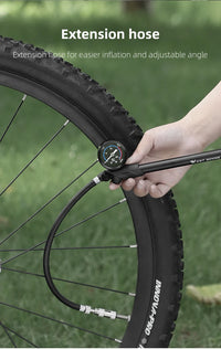 WEST BIKING Portable High-pressure 300psi Bike Air Pump with Gauge for Fork & Rear Suspension Shock Absorber Mountain Bicycle