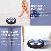 Air Power Hover Ball with LED Light and Foam Bumper Indoor Outdoor Toys Air Floating Soccer Ball Soccer Ball Toys for Boys Girls