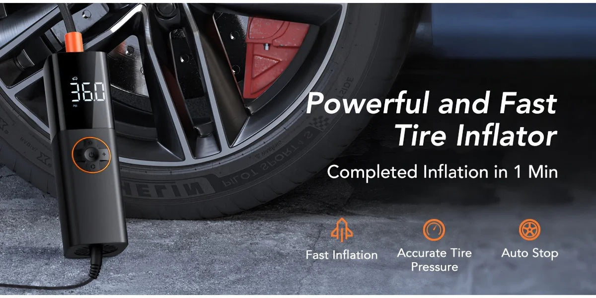 Tire Inflator Portable Air Compressor, DC 12V Small Air Pump for Car Tires, 150PSI Electric Tire Pump