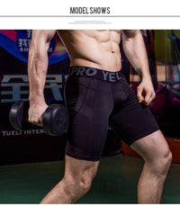 Men's Sports Fitness Shorts Gym Training Quick-Drying Compression Leggings Cycling Shorts Basketball Running Short Workout Tight