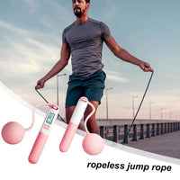 1Pair Ropeless Jump Rope Smart Cordless Counting Skipping Rope Anti-Slip Adjustable Weighted Cordless Jump Ropes