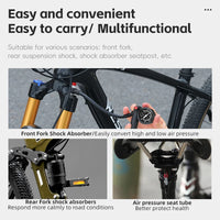 WEST BIKING 400PSI Bicycle Air Pump High Pressure MTB Bicycle Pump Front Fork Rear Suspension Pressure Gauge Schrader Valve