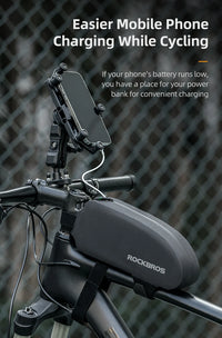 ROCKBROS Bicycle Bag Bike Frame Top Tube Bag Large Capacity Storage Waterproof Hard Shell Bicycle Bag MTB Road Bike Accessories