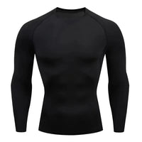 Autumn and winter Keep warm Men Compression Running T-Shirt Fitness Tight Long Sleeve Sport Training Jogging Gym Sportswear